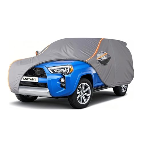 Image of Custom Fit Toyota 4Runner Car Cover for 4Runner 2002-2025 Gray Outdoor Waterproof Car Cover All Weather with Door Zipper Cotton Lining Scratch Resistant Rain Sun UV Dust Snow Protection