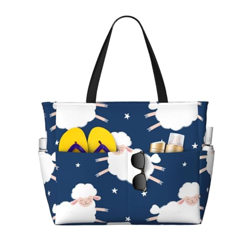 Grand sac de plage pour femme : sac à bandoulière ciel étoilé et cabas fourre-tout