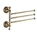 3 drążki obrotowego antycznego wieszaka na ręczniki, montowany na ścianie, mosiądz organizer łazienkowy, przechowywanie, szczotkowany