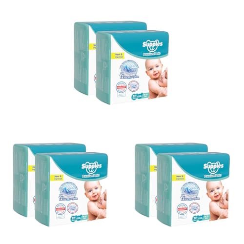 Image of Amazon Brand - Supples Premium Baby Diaper Pants | 44 Baby Diapers | XXXL | 18-35 Kg | 12 Hrs Absorption | Cushiony Cotton Soft Fabric | Phthalates-Free | Triple Leak Guard | 22 Count, Pack of 6