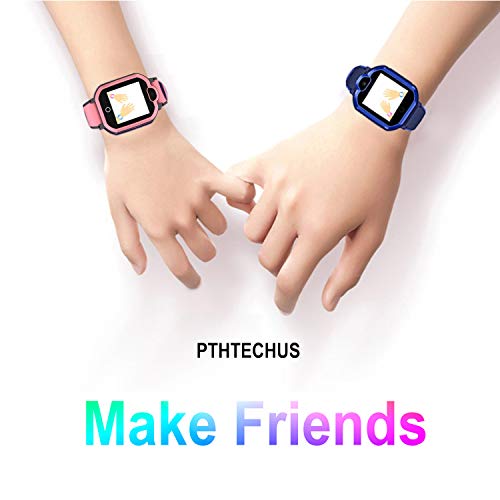 Pthtechus 4G Gps Kids Smartwatch Phone - Boys Girls Waterproof Watch With Gps Tracker 2 Way Call Camera Voice & Video Chat Sos Alarm Pedometer Wifi Wrist Watch Birthday Gifts For Students, 4G Blue #TOP7