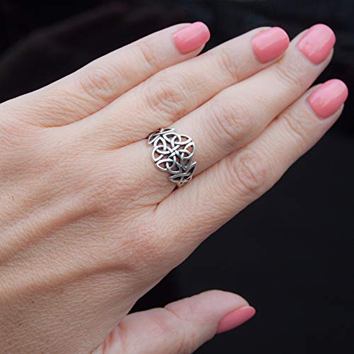 Celtic Knot Ring Sterling Silver 925 - Filigree Braided Irish Wedding Promise Engagement Self Love Rings - Norse Viking Jewelry for Women Size 5 6 7 8 9 10 11 124