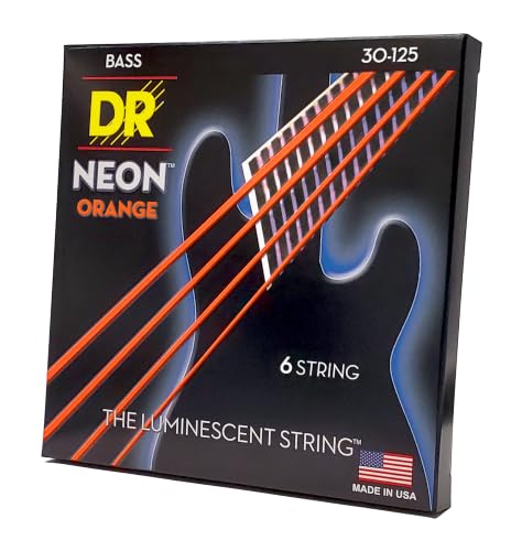 Image of DR Strings Neon Electric Bass Guitar Strings - .030-.125 Medium, Orange