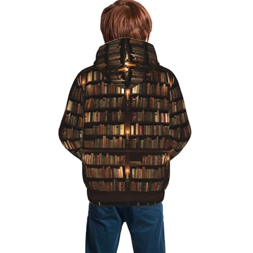 Bookshelves Kid Hoodies Boys Sweatshirts Girls Pullover with Pocket4