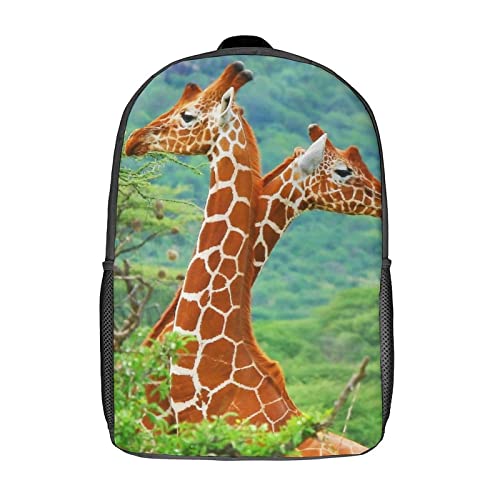 Sac à dos scolaire 17 pouces motif girafe 3D mixte