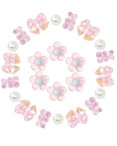 Cute Shoes Charms for Girls and Women - Beach Cute Cartoon Shoe Charms with Flower & Gummy Bear Designs, Perfect for Party, Birthday Gifts, Beach Outings and Daily Wear