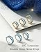 OUFER 20G Double Nose Rings Hoops, Turquoise Nose Rings for Women Men, Gold Daith Earrings, Tragus Rook Conch Helix Lip Piercing Jewelry,316L Surgical Steel Hinged Segment Septum Hoop Jewelry 6mm