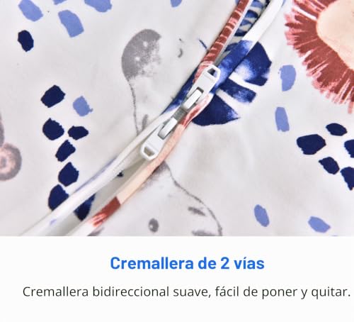 Miniatura 4 de Chilsuessy Saco De Dormir Para Bebé Con Mangas Extraíbles, Para Todo El Año, Con Pies, 1,5 Tog, 100 Algodón, Para Todo El Año, León De La Selva, 80-90 Cm
