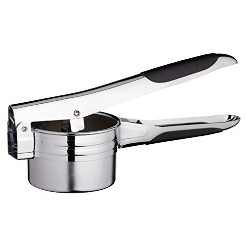 KitchenCraft Chrome-Plated Potato Ricer / Purée Maker with 2 ricing discs, Chrome finish