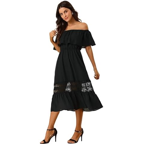 Allegra K Off Shoulder Summer Dress Cover