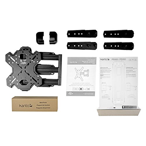 Kanto PS300 Full Motion Articulating TV Wall Mount for 26-inch to 60-inch TVs | Low Profile & 22" Extension | VESA Compatible up to 400 x 400 | Black by Kanto - Used condition - Image 6