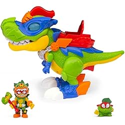 Maletin Superzings Juguettos SUPERTHINGS RIVALS OF KABOOM Superdino H-Rex, Dinosaurio articulado héroe Luces y Sonidos, Incluye 1 Kazoom Kid y 1 SuperThing
