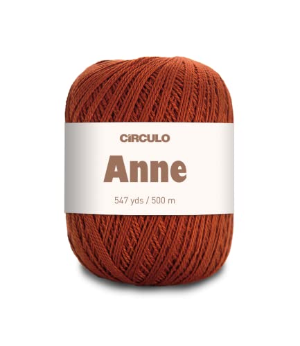 Image of CIRCULO Anne Yarn for Crocheting & Knitting, 100% Mercerized Brazilian Virgin Cotton, Soft Fingering Weight, 547 Yds, 5.19 Oz - Color 7529 Terracotta