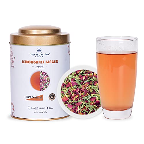 Rose Peach Hibiscus Loose Leaf Tea(120G) Bundle With Lemongrass Ginger Rose Herbal Tea Loose Leaf (120G), Organic Caffeine Free, Hot And Iced Tea #TOP5