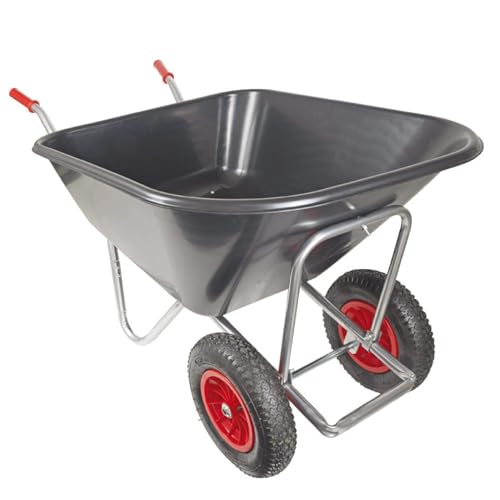 BPA 2-Rad Schubkarre groß 240L – Großmuldenkarre mit PP-Mulde | Agrarkarre Silokarre für Stall, Hof & Garten | verzinkter Rahmen & Luftbereifung