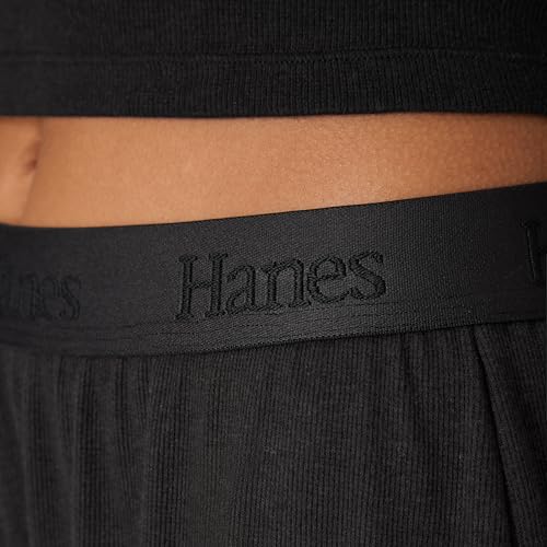 Hanes Women's Originals 2-Piece Lounge, Supersoft Cropped Baby Doll Tee & Sleep Shorts Loungewear Set4