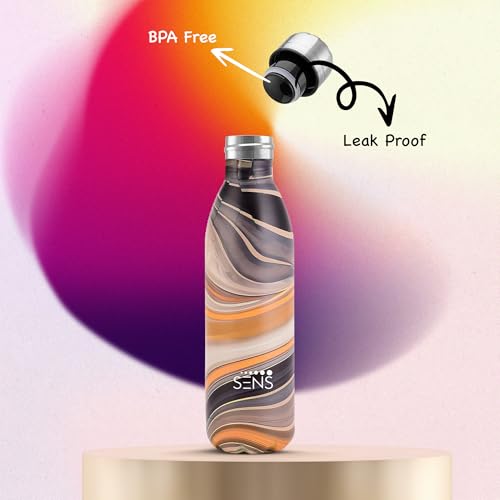 Image of SENS Hydra Pearl Stainless Steel 1000ml Bottle Hot or Cold up to 24 Hours | Leak Proof, BPA Free, Eco-Friendly | Travel | Office | Home | Nebula