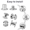 100 Sets Chicago Screws for Leather Crafting 7/20 Inch, 5 Colors of Rivets for Leather, Chicago Screws for DIY Leathercraft (Silver, Light Gold, Bronze, Antique Copper, GunMetel) #1