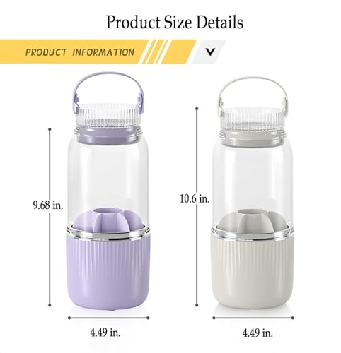 Image of Makeup Brush Holder with Cover，Thickened Acrylic Brush Holder Dust Proof，Easy To Take, Large Capacity Makeup Organizer with 7 Slot Makeup Organization(Purple)