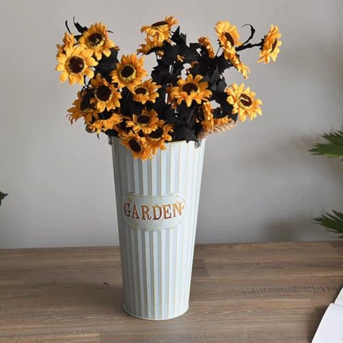 Jardinière de fleurs sèches et pots de fleurs en métal rétro - 7