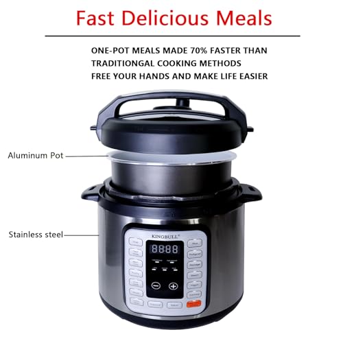 image for KINGBULL 12-in-1 Electric Pressure Cooker, Instant Multi-Use Non-Stick