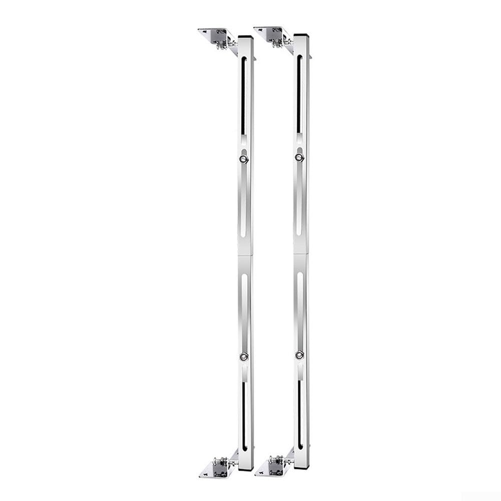 Juego de 2 soportes de acero inoxidable para aplicación horizontal de fregadero de cocina con barra de soporte inferior y soporte anticaídas para estabilidad (51-80 cm)