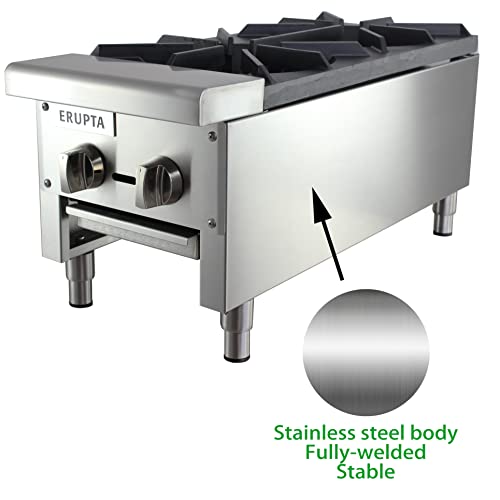 Erupta 12'' Commercial Hot Plate Natural Or Propane Countertop Gas Cook Stove Range With 2 Burners Btu 56,000 Restaurant Equipment¡­ #TOP2