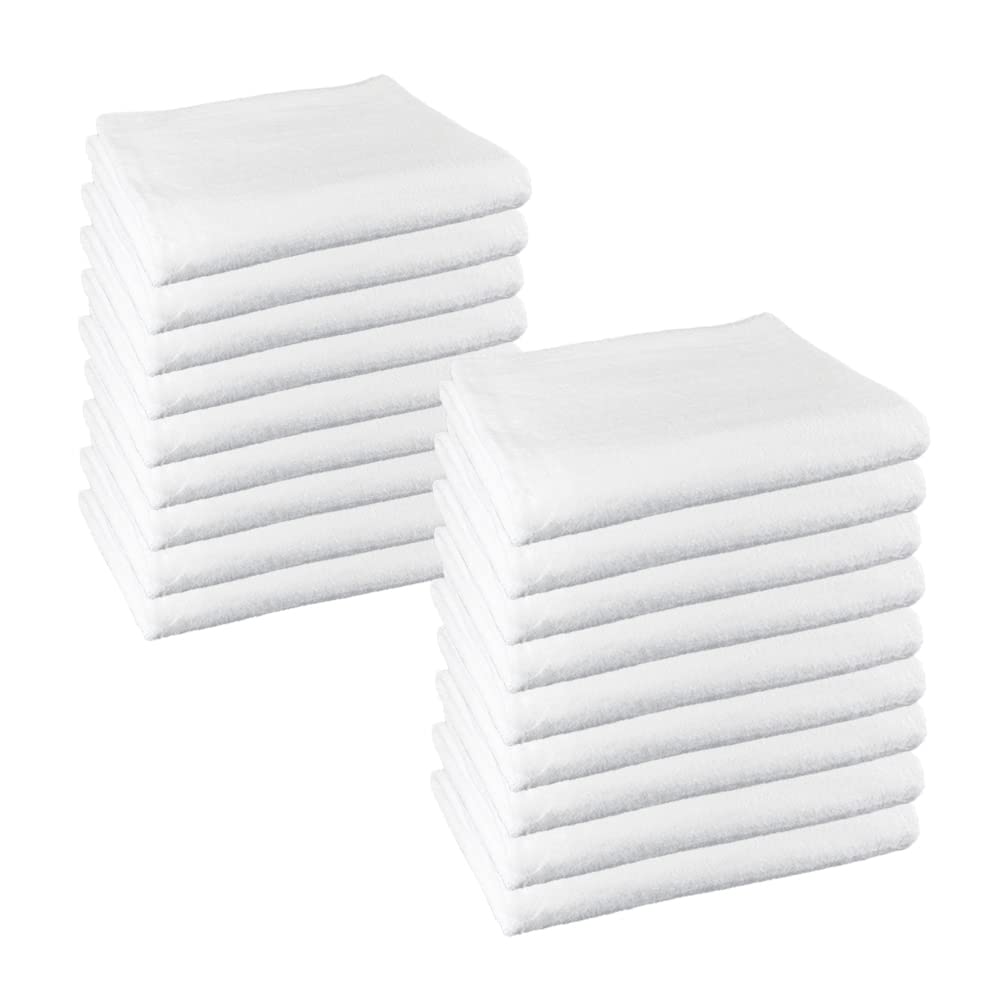 ROYAL EUROPE TEXTILE SL Toallas Piscina (100x150 cms) 100% algodón Calidad Hotel. Color Blanco. 450 Gramos/m2. Pack de 20 Toallas.