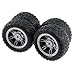 MTQY 4PCS 60mm Toy Car Rubber Tyre Wheels with Shaft Round Rod Axles Automotive Truck Robot DIY Model Toy Parts