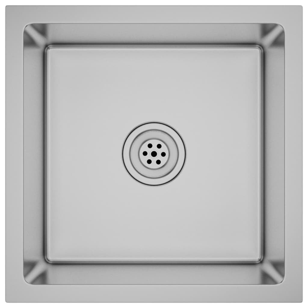 vidaXL High-Grade Stainless Steel Handmade Kitchen Sink - Resistant, Corrosion Resistant with Sound Reduction Pads and X-Flume Design - Satin Finish Undermount/Flush Mount/Drop in Fit