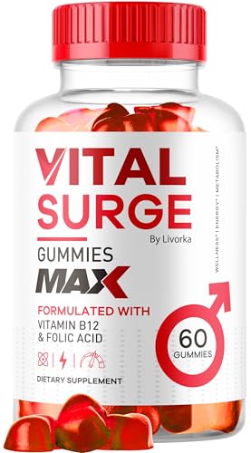 Vital Surge - Vital Surge for Men Gummies Vital Vita Surge Max Maximum Strength 1050 MG VitalSurge Supplement Support Gummy Advanced Formula Premium Vitamin Gomitas (60 Gummies)