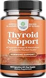 Herbal Thyroid Support Complex - Potent Kelp Iodine Supplement with L Tyrosine, Bladderwrack, Selenium & Pure Ashwagandha for Hormone Balance - Mood & Energy Dietary Pills - 120 Halal Capsules