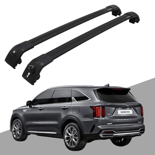 Titopena Cross Bars fit for KIA Sorento 2022 2022 Roof Top Rack Rails Black Bar Cargo Carrier(Compatible with Flush Side Rails)