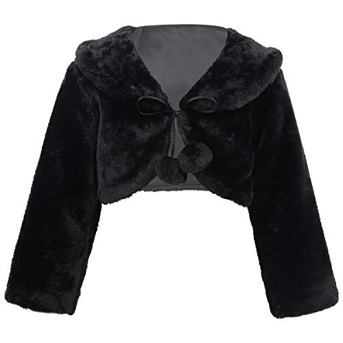 YiZYiF Girls Long Sleeve Faux Fur Bolero Wedding Party Princess Cape Jacket2