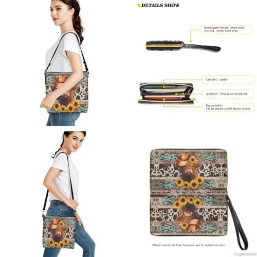 Image of Bucket Crossbody Bag Set for Women Lady, Leather Purse and Wallet Set Large Bucket Bag with Wallet