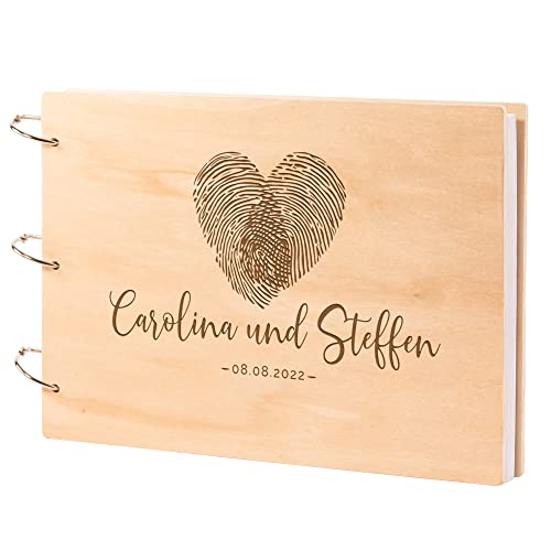 Hochzeit Gästebuch, Hochzeitsbuch mit Gravur, Personalisiertes Hochzeitsalbum mit Namen und Datum,...