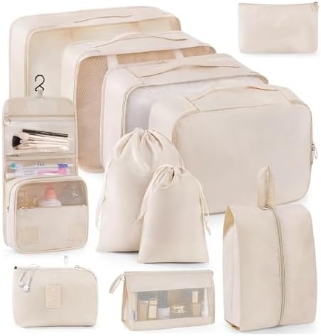 Kit 11 Organizador de Malas para Viagem Grande Necessaire,Sapato,...