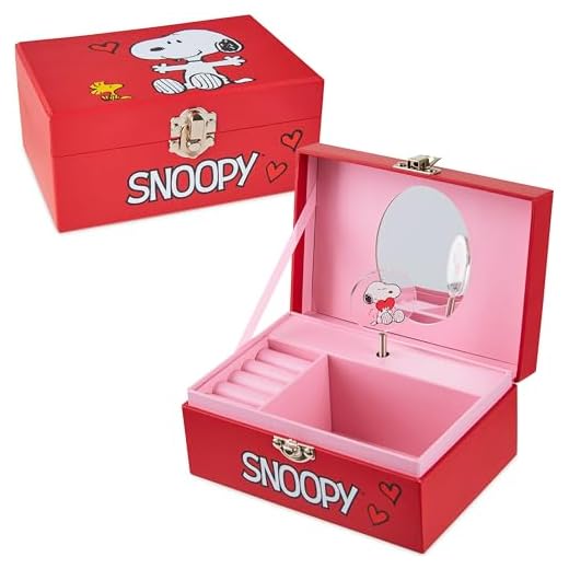 Peanuts Snoopy Caja de Joyería Musical para Niñas con Compartimento
