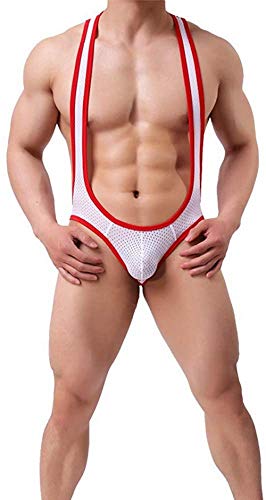 Naturemore Men's Sexy Nylon Jockstrap Leotard Underwear Jumpsuits Wrestling Singlet Bodysuit3