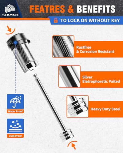 Image of METOWARE Trailer Tongue Coupler Lock 1 /4 inch Dia, 3-1 /2 inch Span, Trailer Hitch Lock for Latch-Type Coupler, Trailer Pin Lock for Towing Trailer RV Car Boat Truck Chrome(1 Pack)