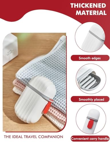 Image of Plastic Soap Dish Holder with Drainage Slots - Rectangular Self-Draining Soap Tray for Bathroom & Kitchen Sink, Non-Slip, Durable & Easy to Clean (White) - Pack of 6