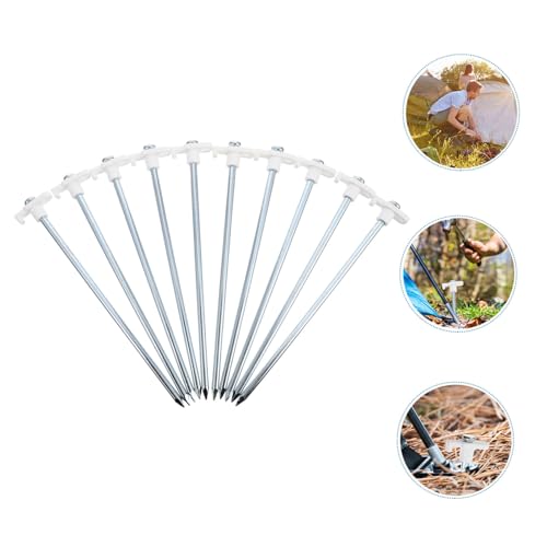 Piquetas de tienda de camping alargadas de acero inoxidable resistentes 6