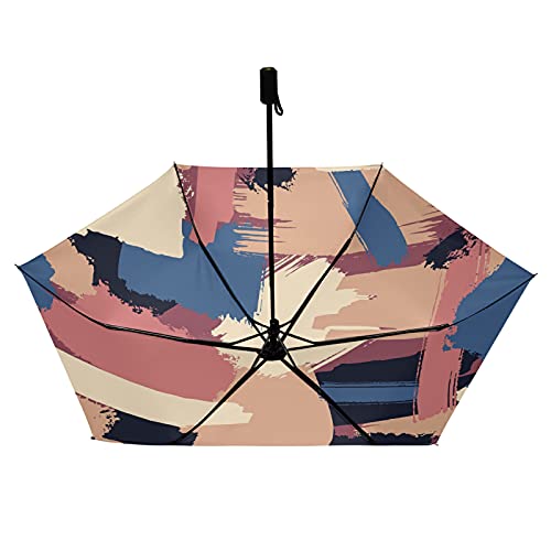 Parapluie pliable coloré abstrait et compact avec protection UV
