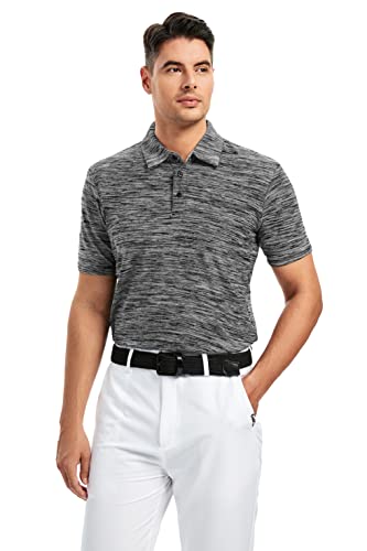 Image of Damipow Premium Golf Shirts for Men Dry Fit Performance Polo Short Sleeve Collared Shirt