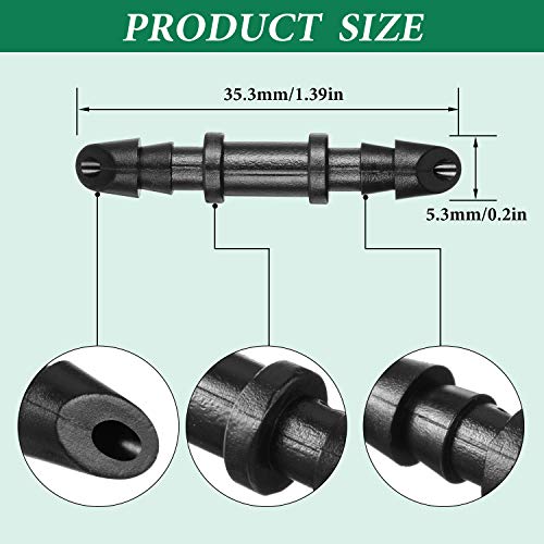 Mudder 100 Pieces 1/4 Inch Straight Barbed Connectors Fitting Drip Irrigation Barbed Coupling Single Barbed Connector For Irrigation Tubing System And Garden #TOP1