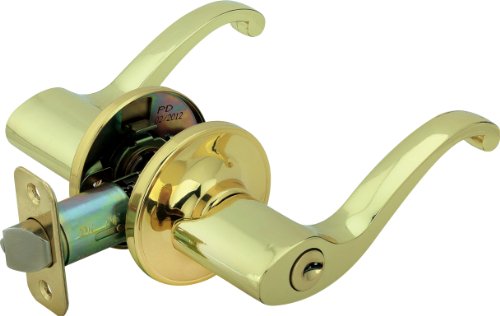 Legend 809109 Scroll Style Lever Handle Entry Front Door Knob Leverset Lockset, US3 Polished Brass Finish