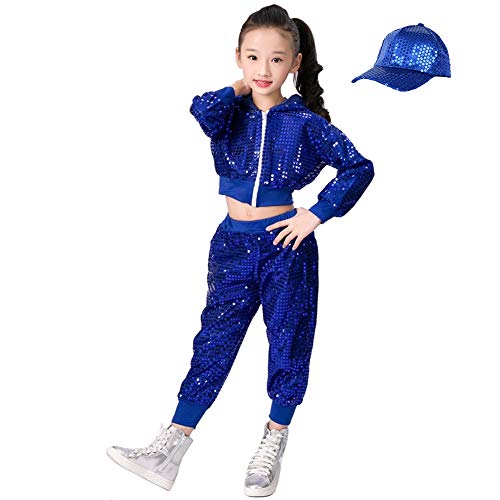 niños niñas Lentejuelas Hip Hop Traje de Calle Conjunto de Ropa de...