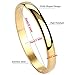 Jusnova Womens Mens Stainless Steel Bracelet Plain Polished Finish Cuff Bangle 7.3 Inches Gold Color