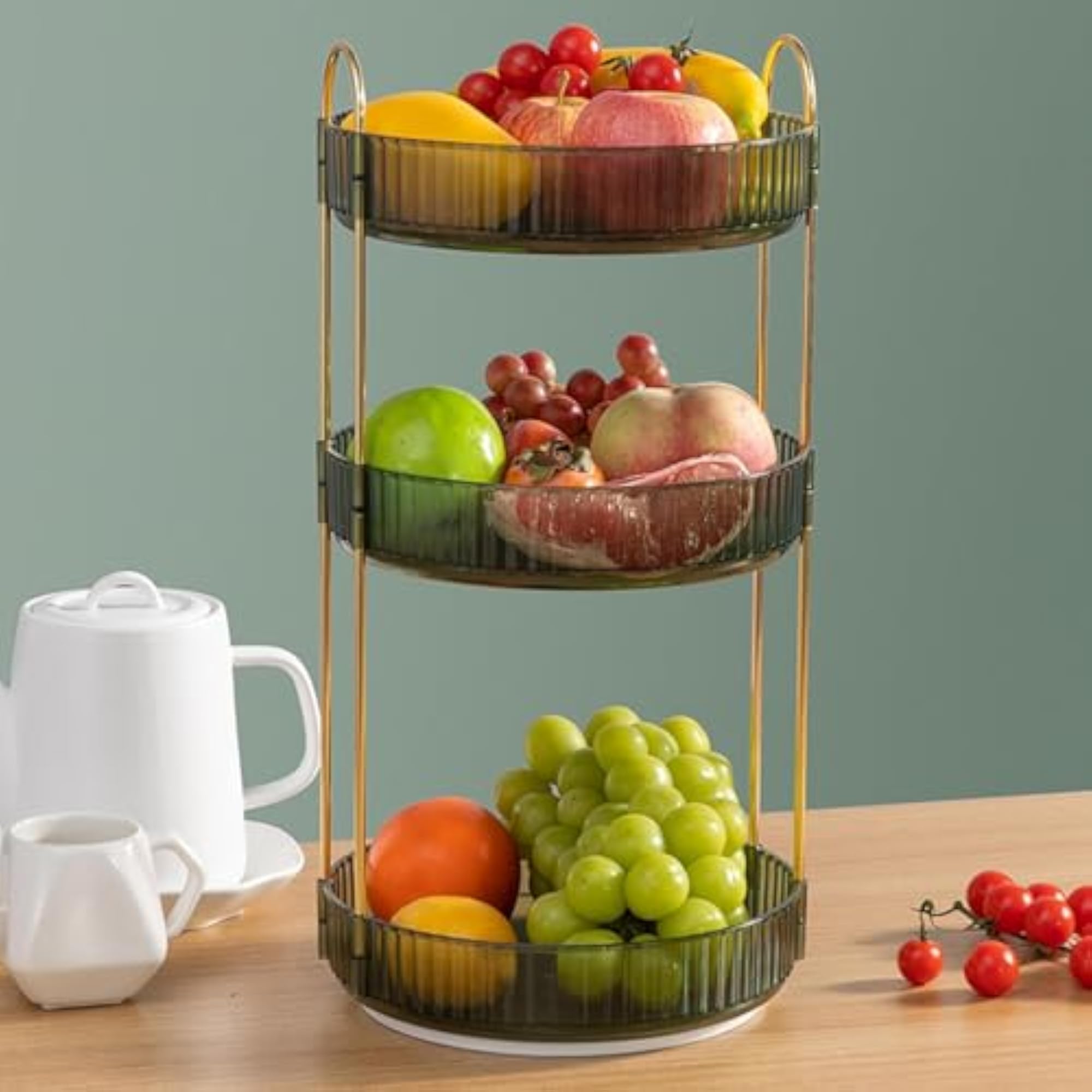 Makeup Storage Organizer 3 Layer Fruit Holder for Desk
