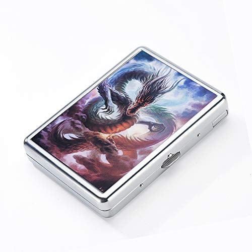 LINGAN Cigarettes Case Box with Lighter Metal Full Pack 20 Regular Cigarettes USB Lighter Portable Rechargeable Flameless Windproof Electric Cigarette Lighter (9)